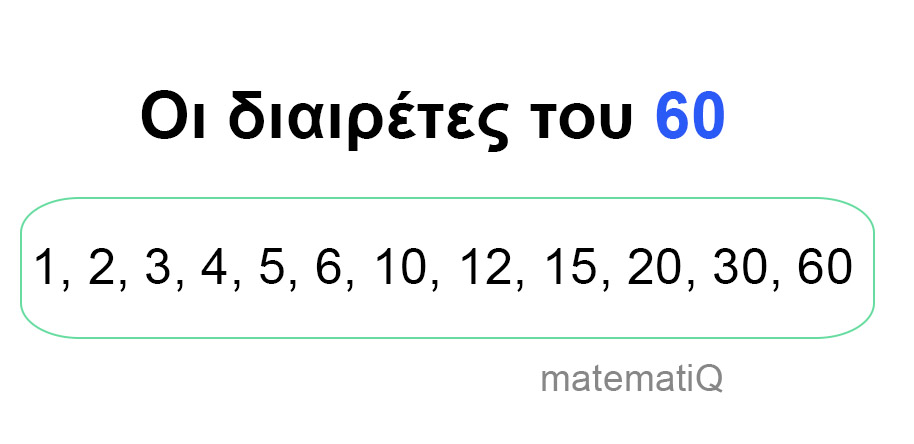 Οι διαιρέτες του 60
