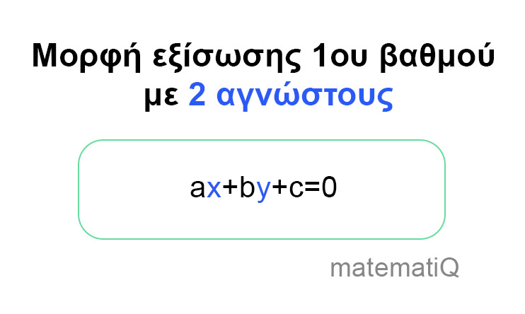 εξίσωση 1ου βαθμού με 2 αγνώστους